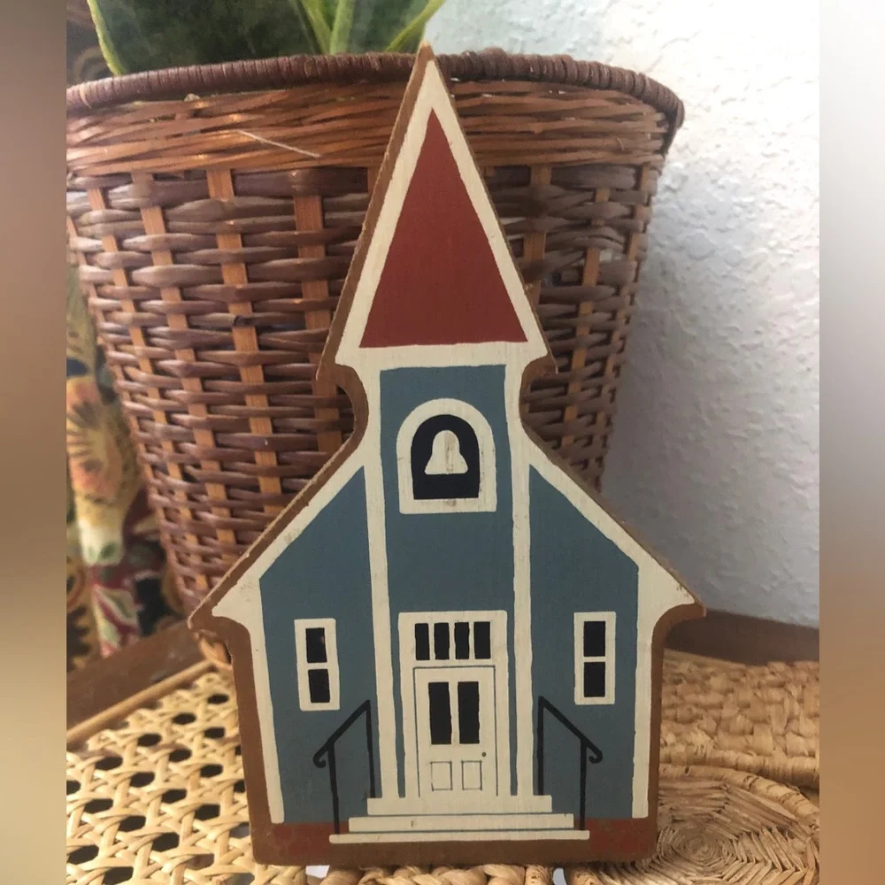 Primitive Wooden Church Wall Sitter/Plaque Vintage - Picture 5 of 11